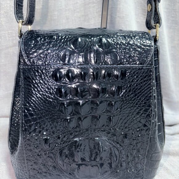 Brahmin Margo Crossbody – Black Alligator-Embossed Leather - Picture 8 of 14